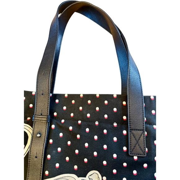 Loewe Paula's Ibiza Close to Paradise Black Polka Dot Canvas Leather Tote Bag - Picture 16 of 16
